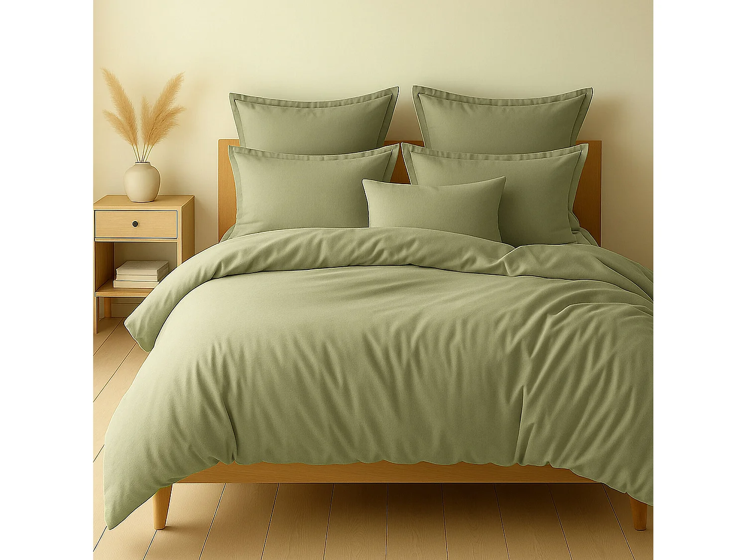 Parure Housse De Couette 100% Coton Verveine