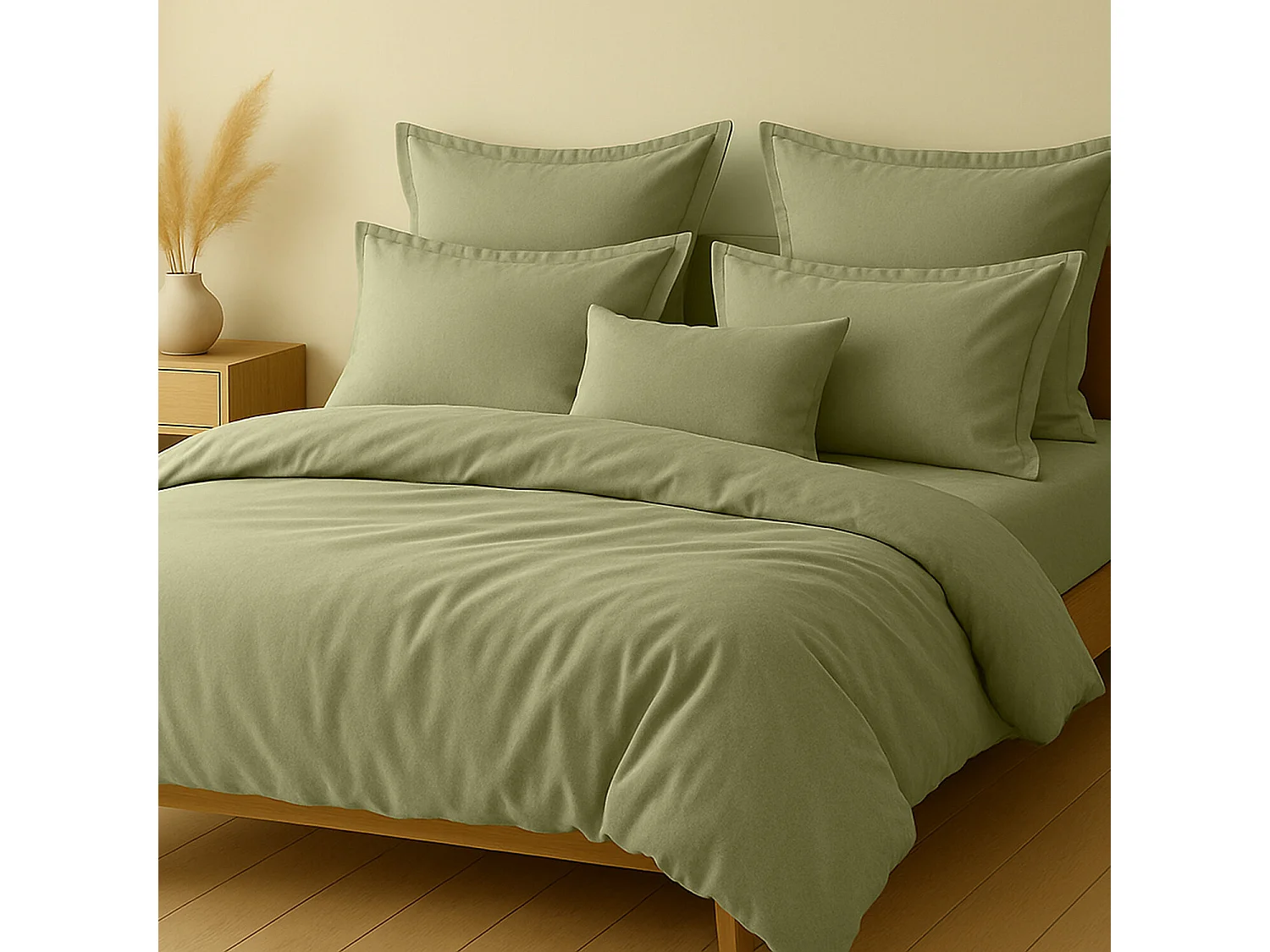 Parure Housse De Couette 100% Coton Verveine