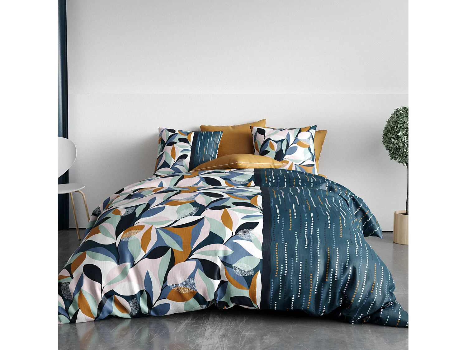Parure Housse De Couette  Floris 100% Coton Imprimée