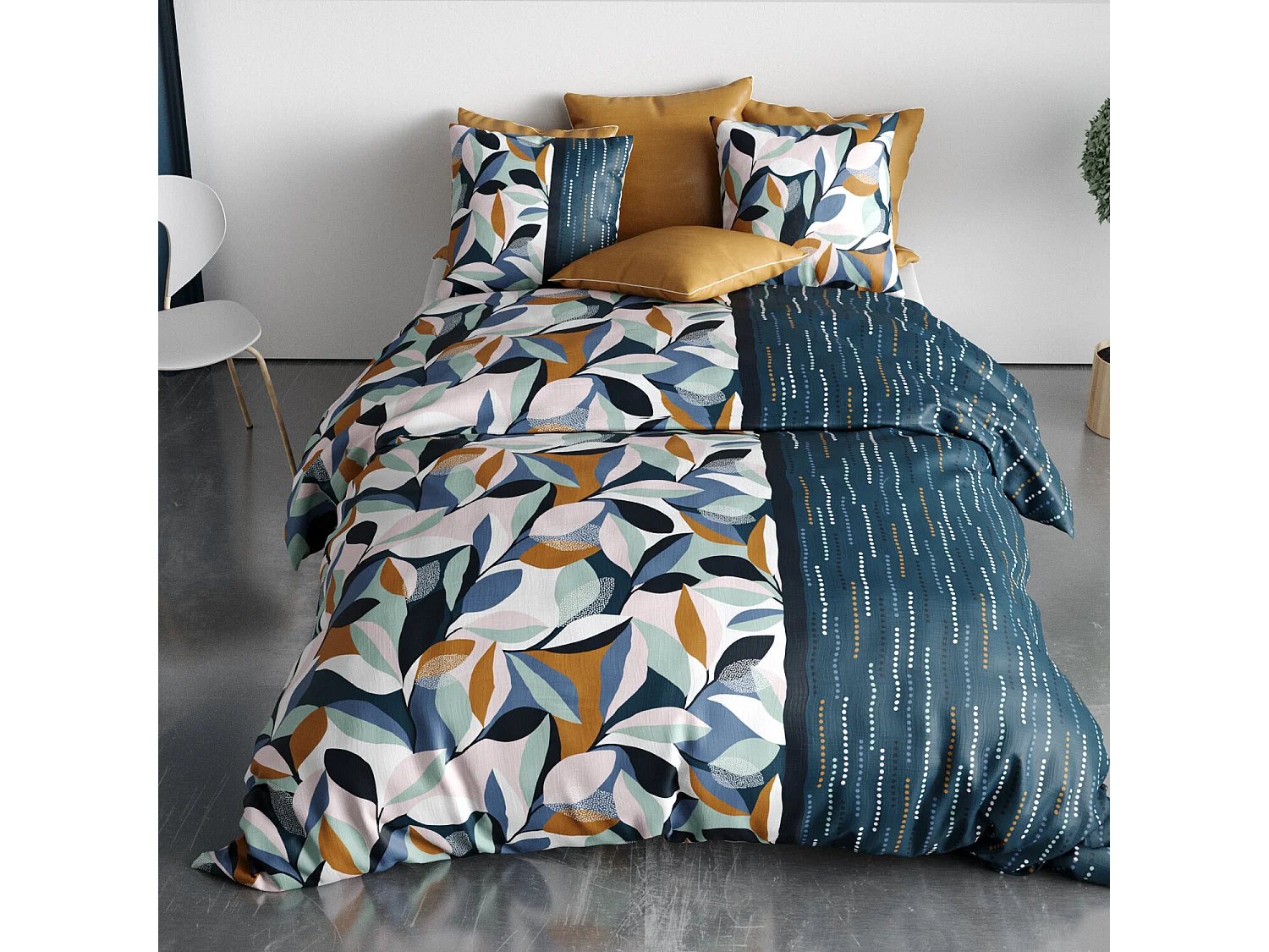 Parure Housse De Couette  Floris 100% Coton Imprimée