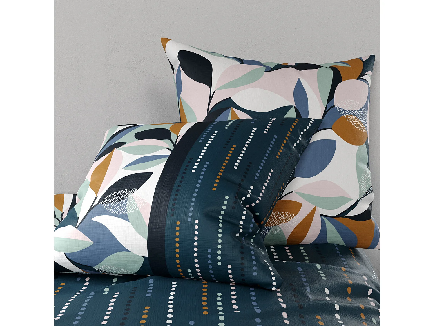 Parure Housse De Couette  Floris 100% Coton Imprimée