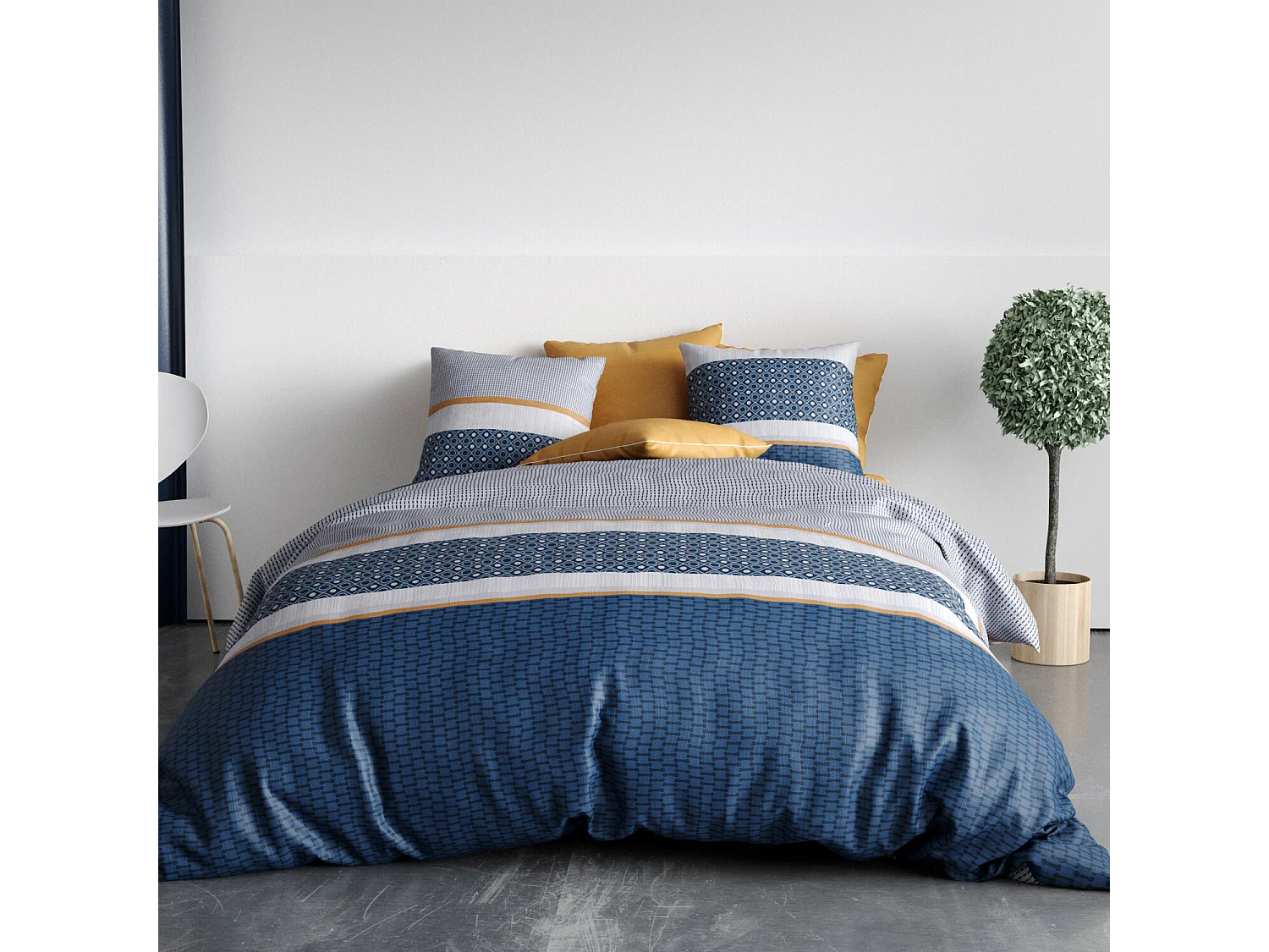 Parure Housse De Couette  Zante 100% Coton Imprimée
