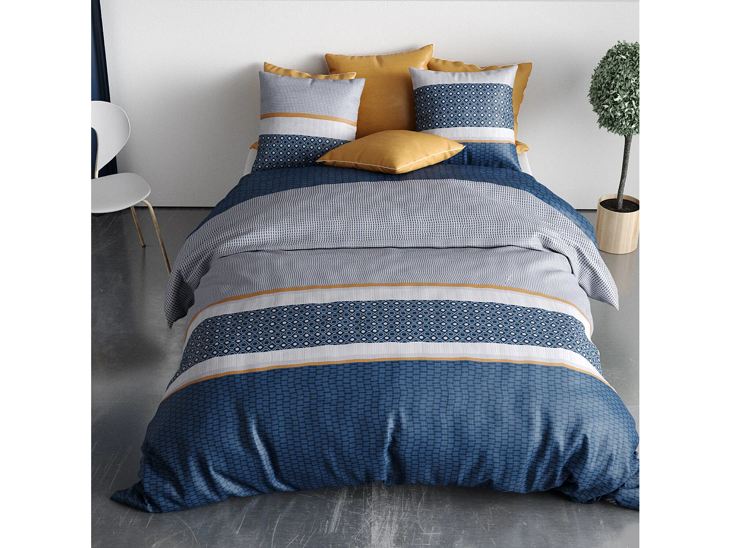 Parure Housse De Couette  Zante 100% Coton Imprimée