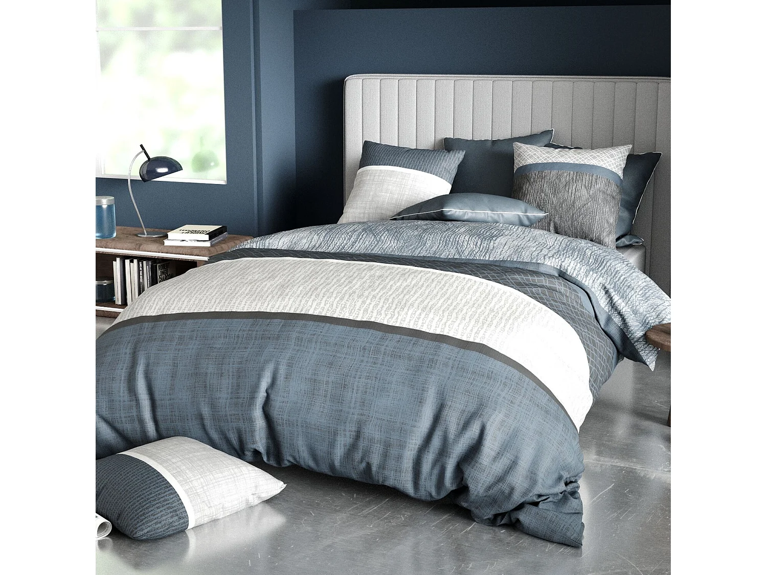 Parure Housse De Couette Brehat 100% Coton Imprimée