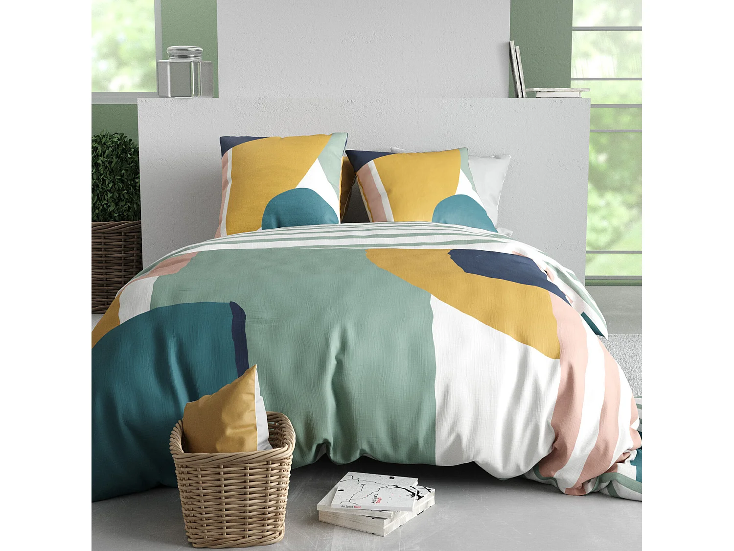 Parure Housse De Couette  Oslo 100% Coton Imprimée