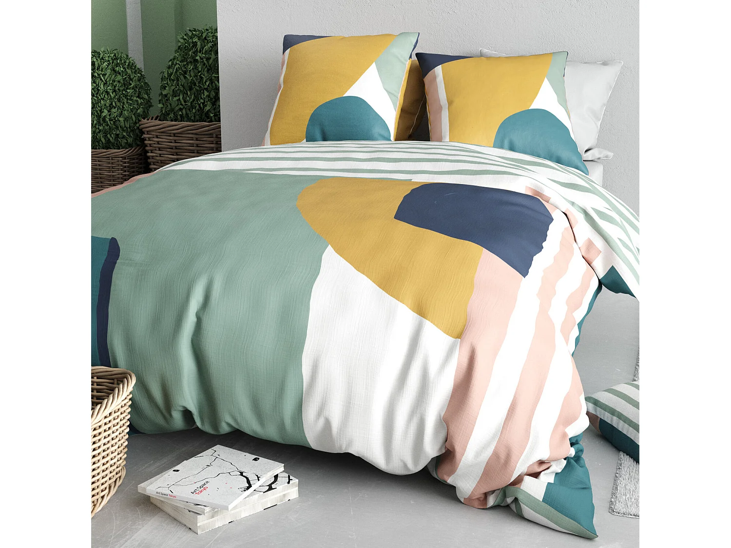 Parure Housse De Couette  Oslo 100% Coton Imprimée