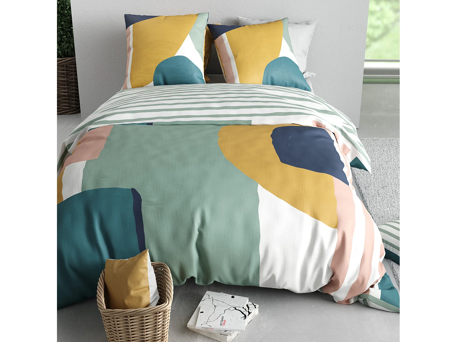 Parure Housse De Couette  Oslo 100% Coton Imprimée