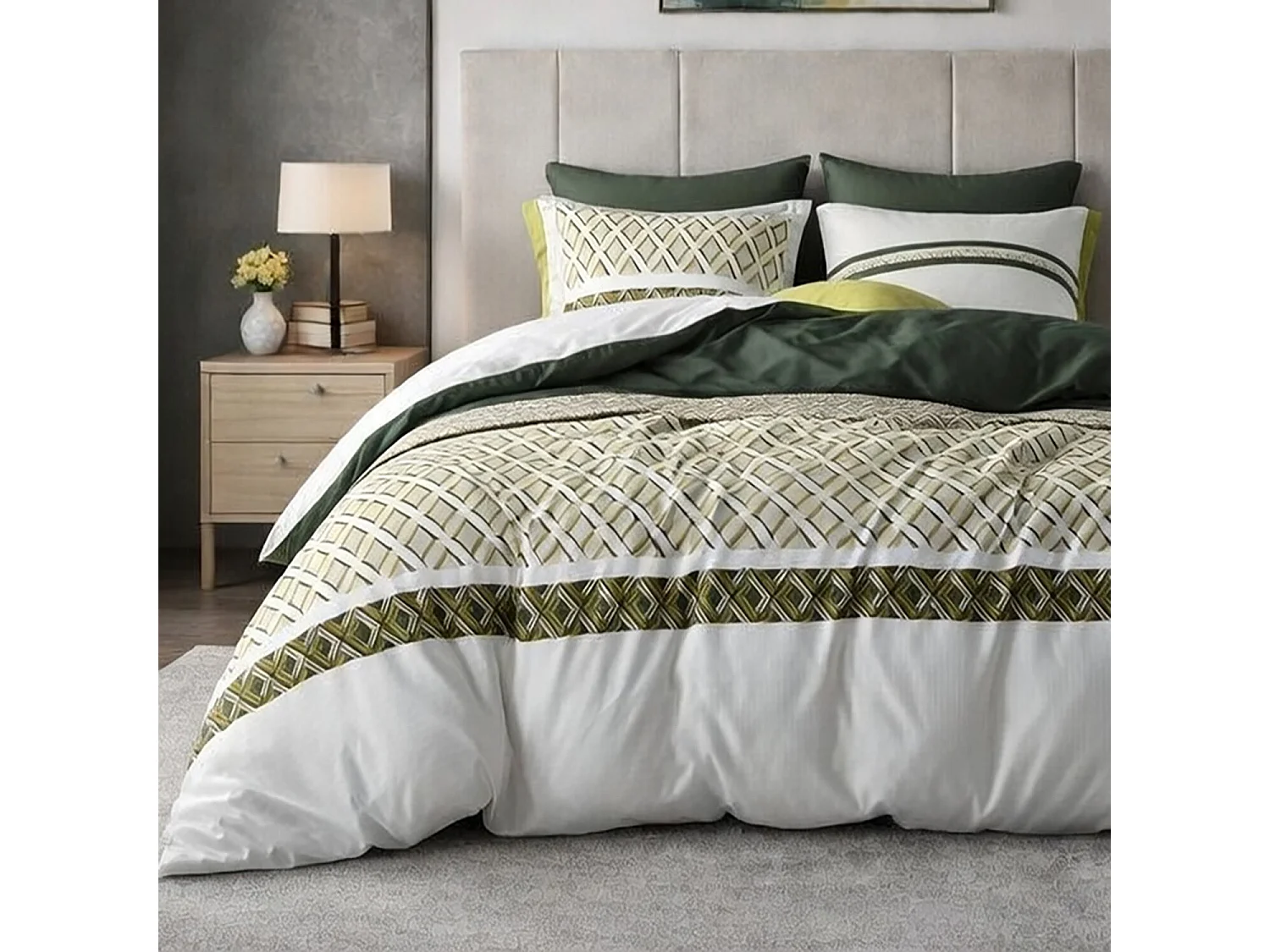 Parure Housse De Couette  Nayaa 100% Coton Imprimée