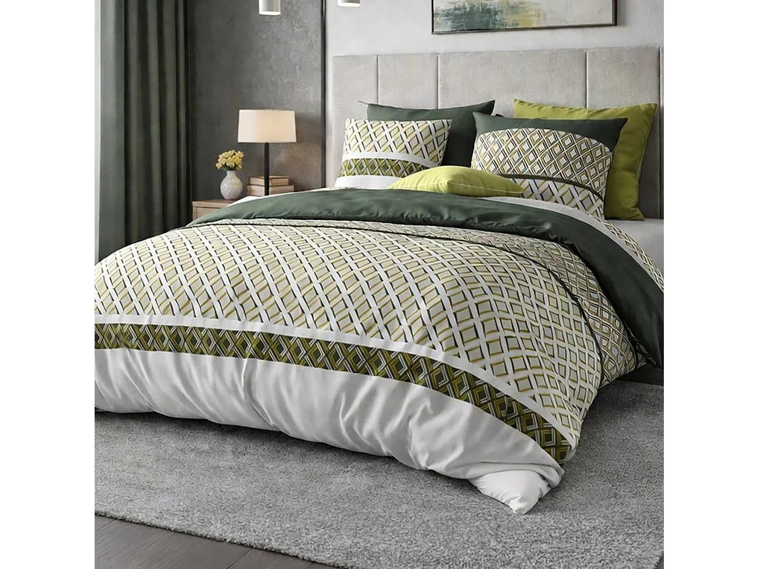 Parure Housse De Couette  Nayaa 100% Coton Imprimée