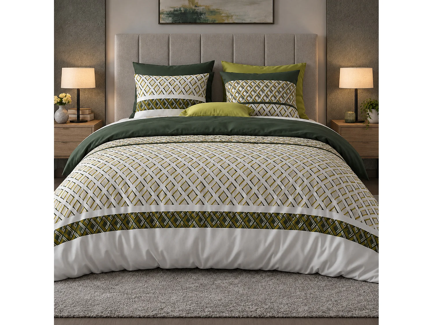 Parure Housse De Couette Nayaa 100% Coton Imprimée