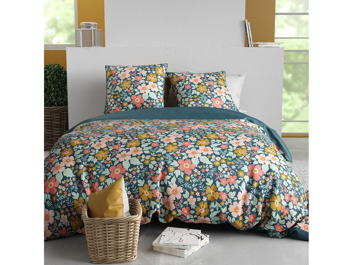 Parure Housse De Couette  Ondine 100% Coton Imprimée