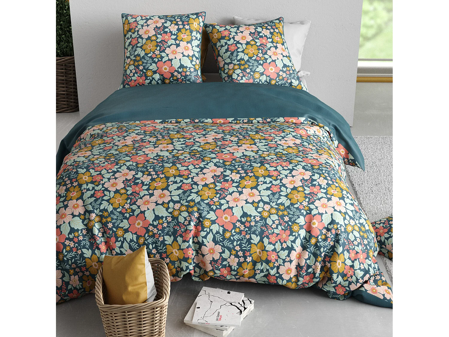 Parure Housse De Couette  Ondine 100% Coton Imprimée