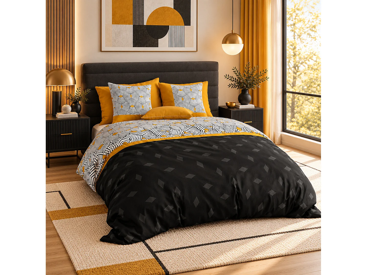 Parure Housse De Couette Faro Coton 57 Fils