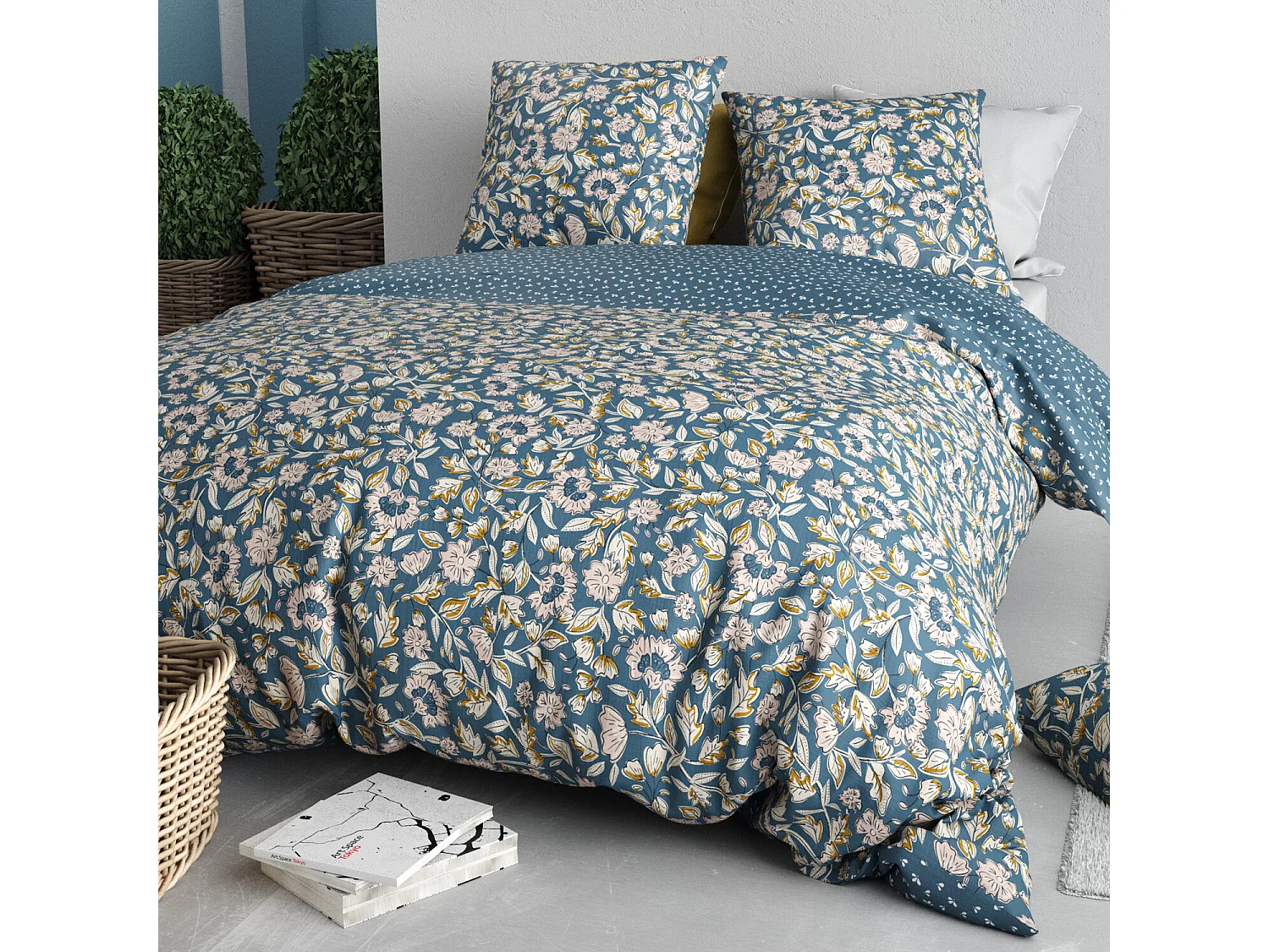 Parure Housse De Couette  Frida 100% Percale De Coton Imprimée