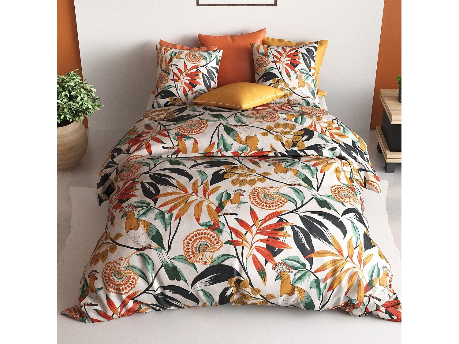 Parure Housse De Couette Ninon 100% Coton Imprimée