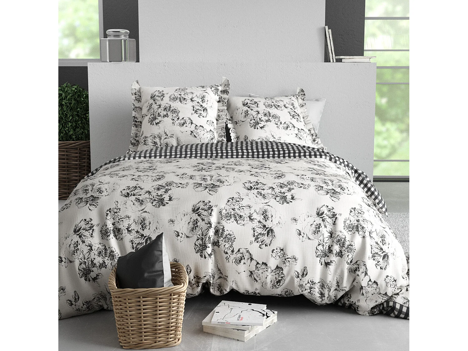 Parure Housse De Couette  Ornella 100% Coton Imprimée