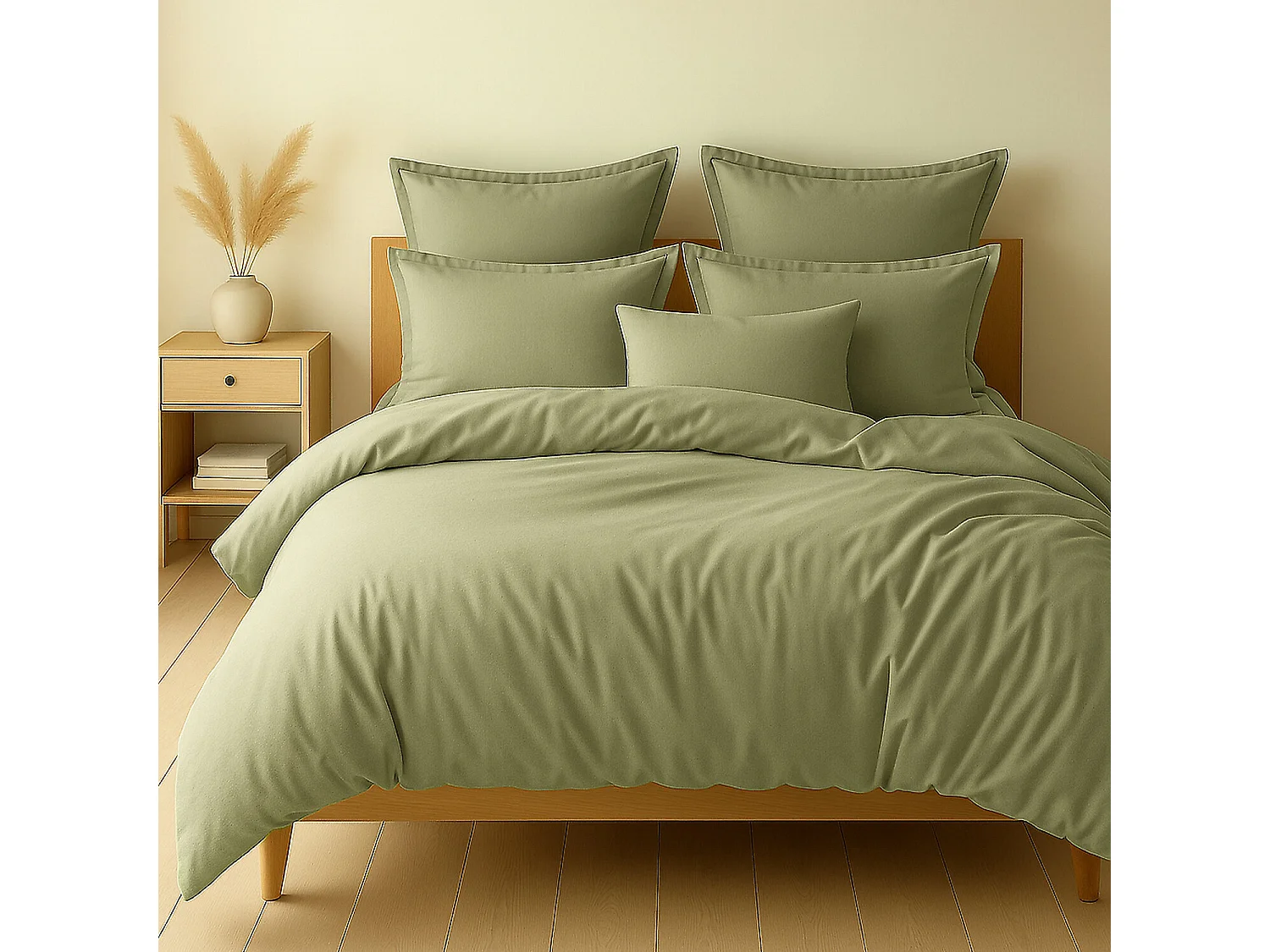 Parure Housse De Couette 100% Coton Verveine