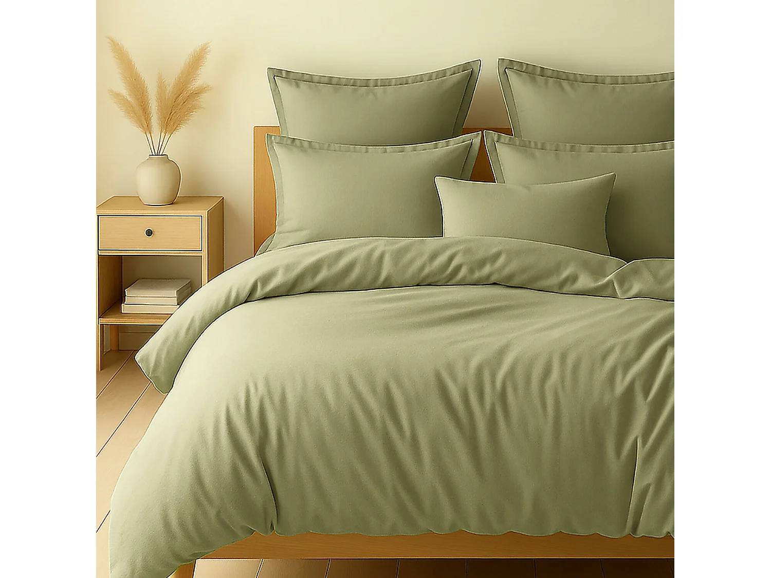 Parure Housse De Couette 100% Coton Verveine