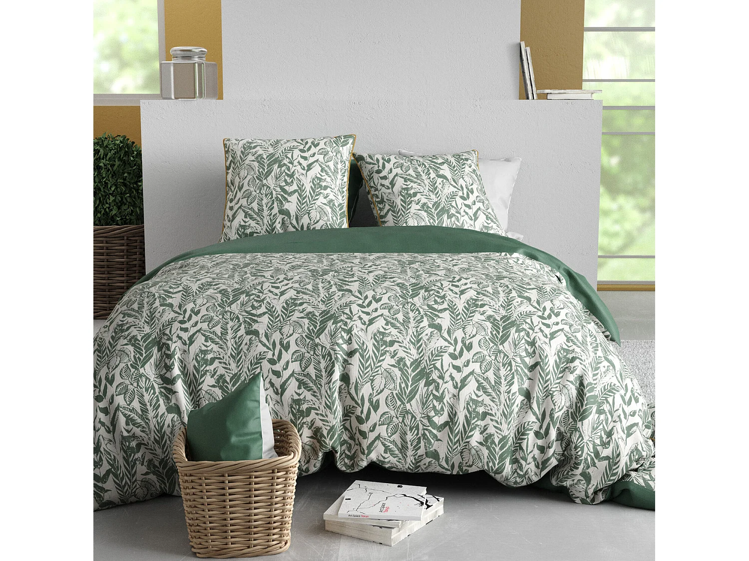 Parure housse de couette mangrove coton imprimée