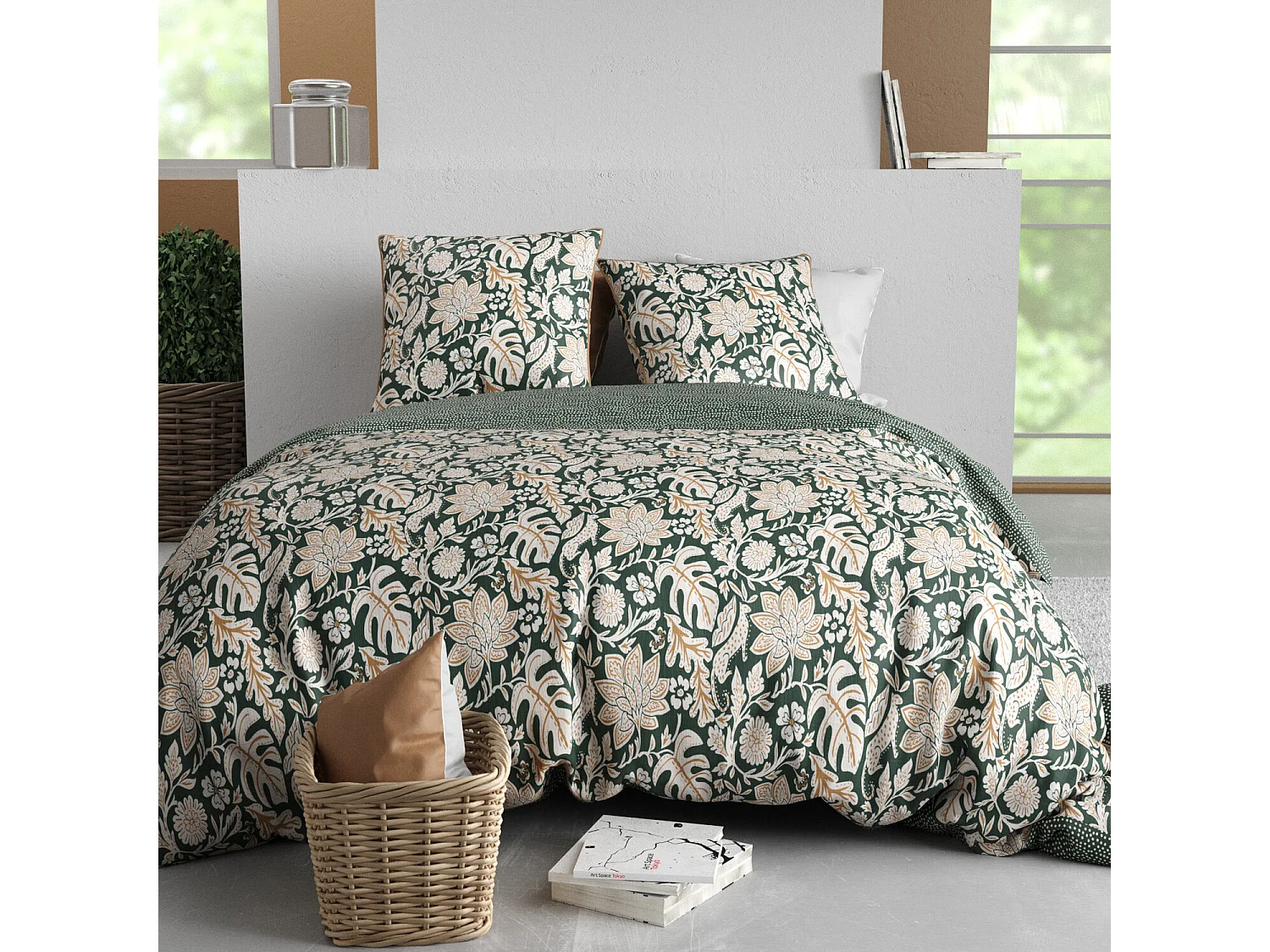 Parure Housse De Couette  Nour 100% Coton Imprimée