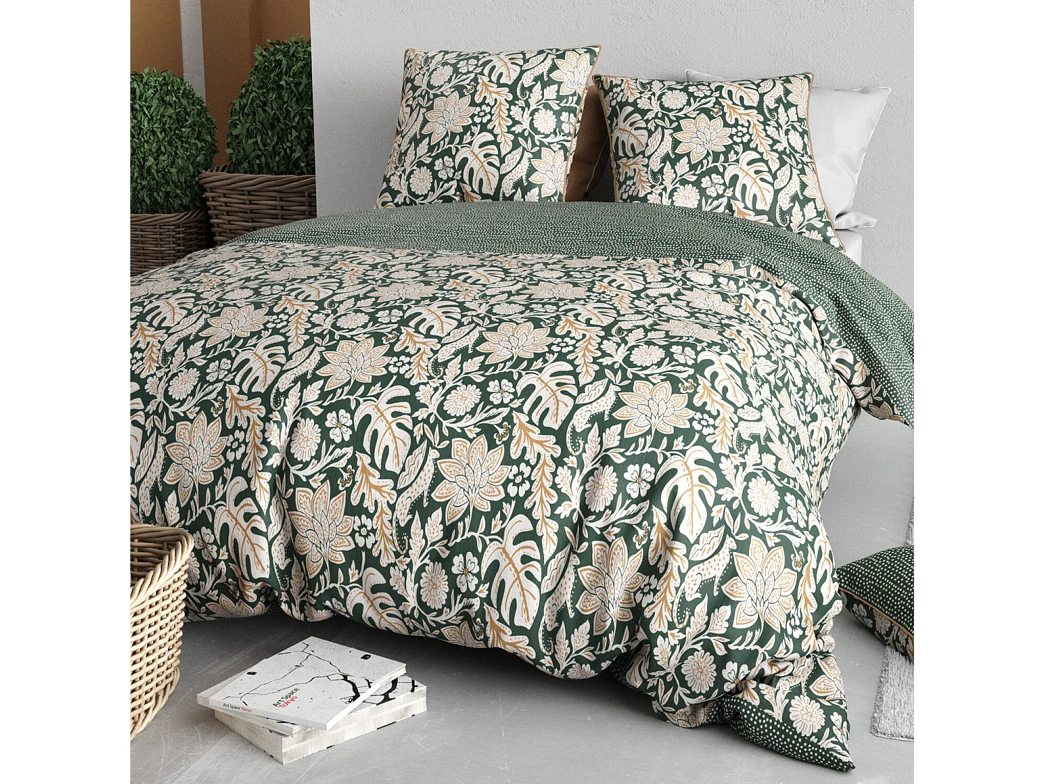 Parure Housse De Couette  Nour 100% Coton Imprimée