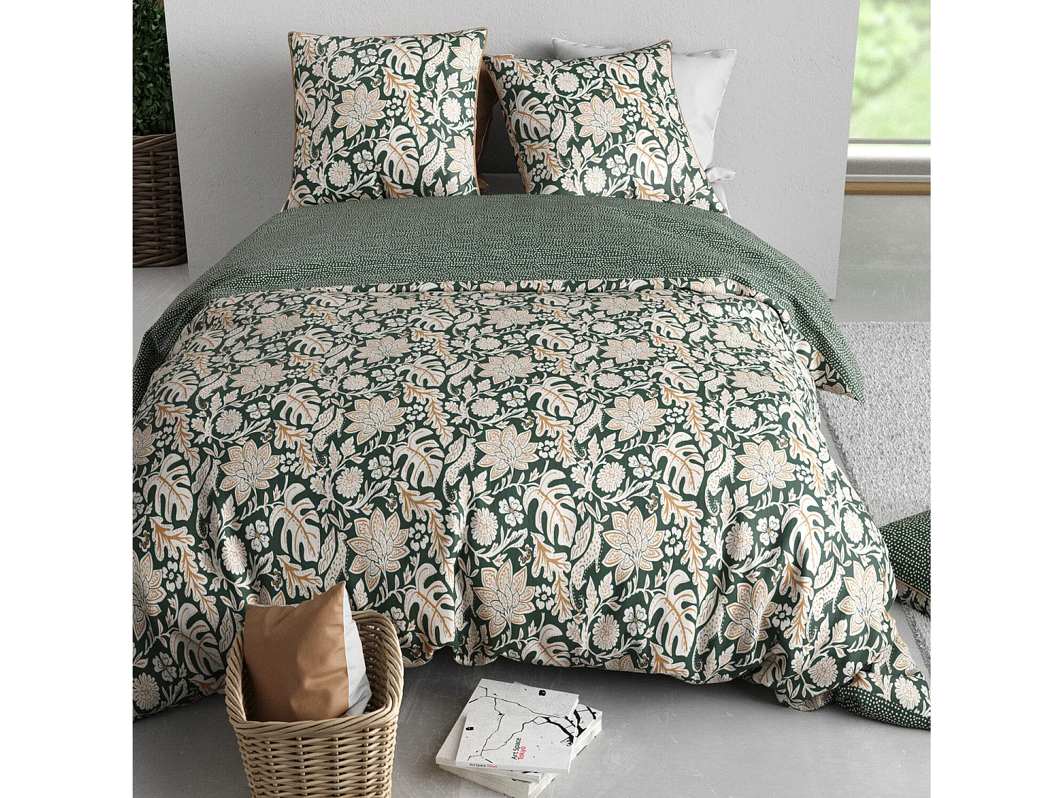 Parure Housse De Couette  Nour 100% Coton Imprimée