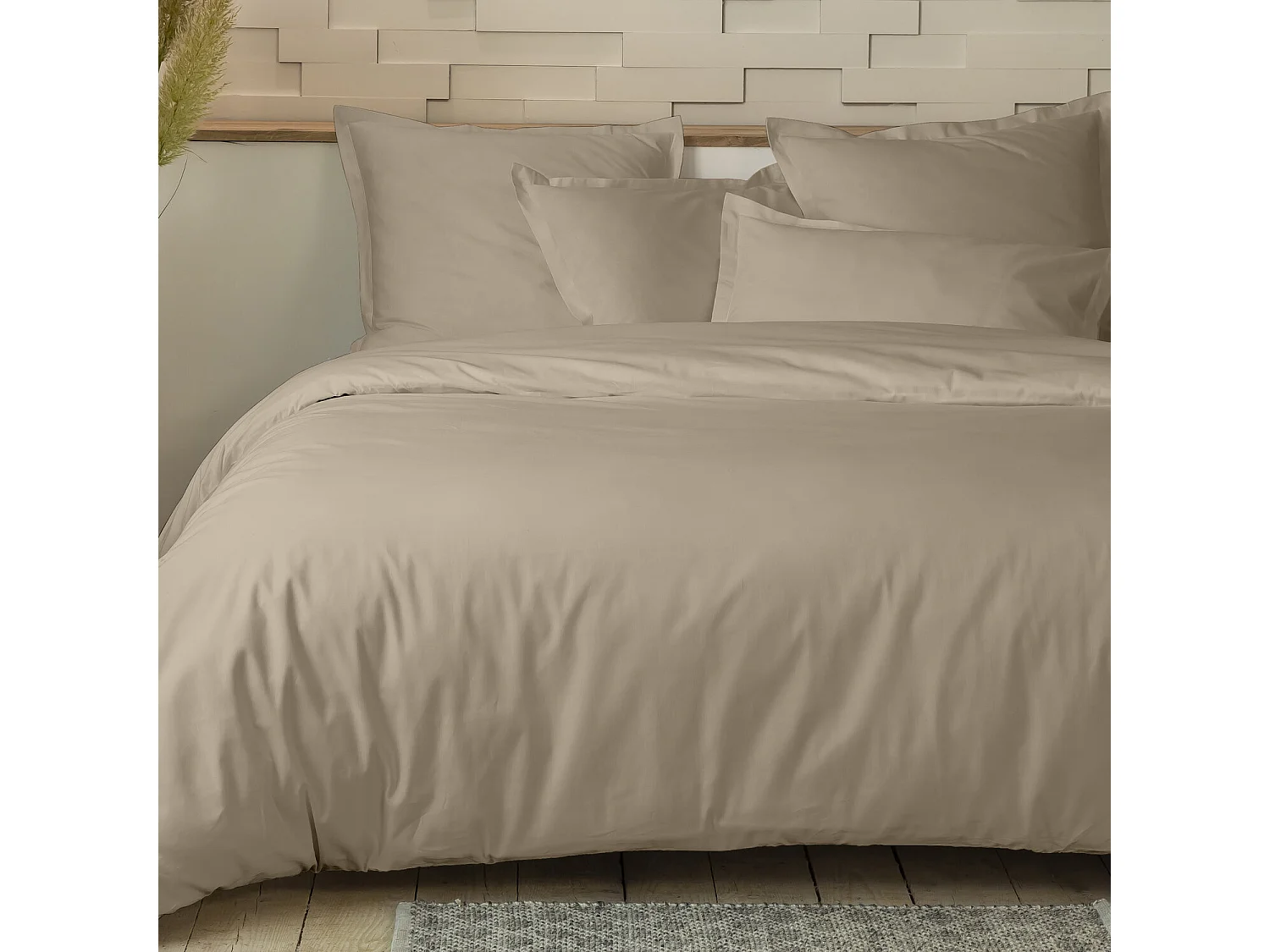 Parure Housse De Couette 100% Percale De Coton Lin