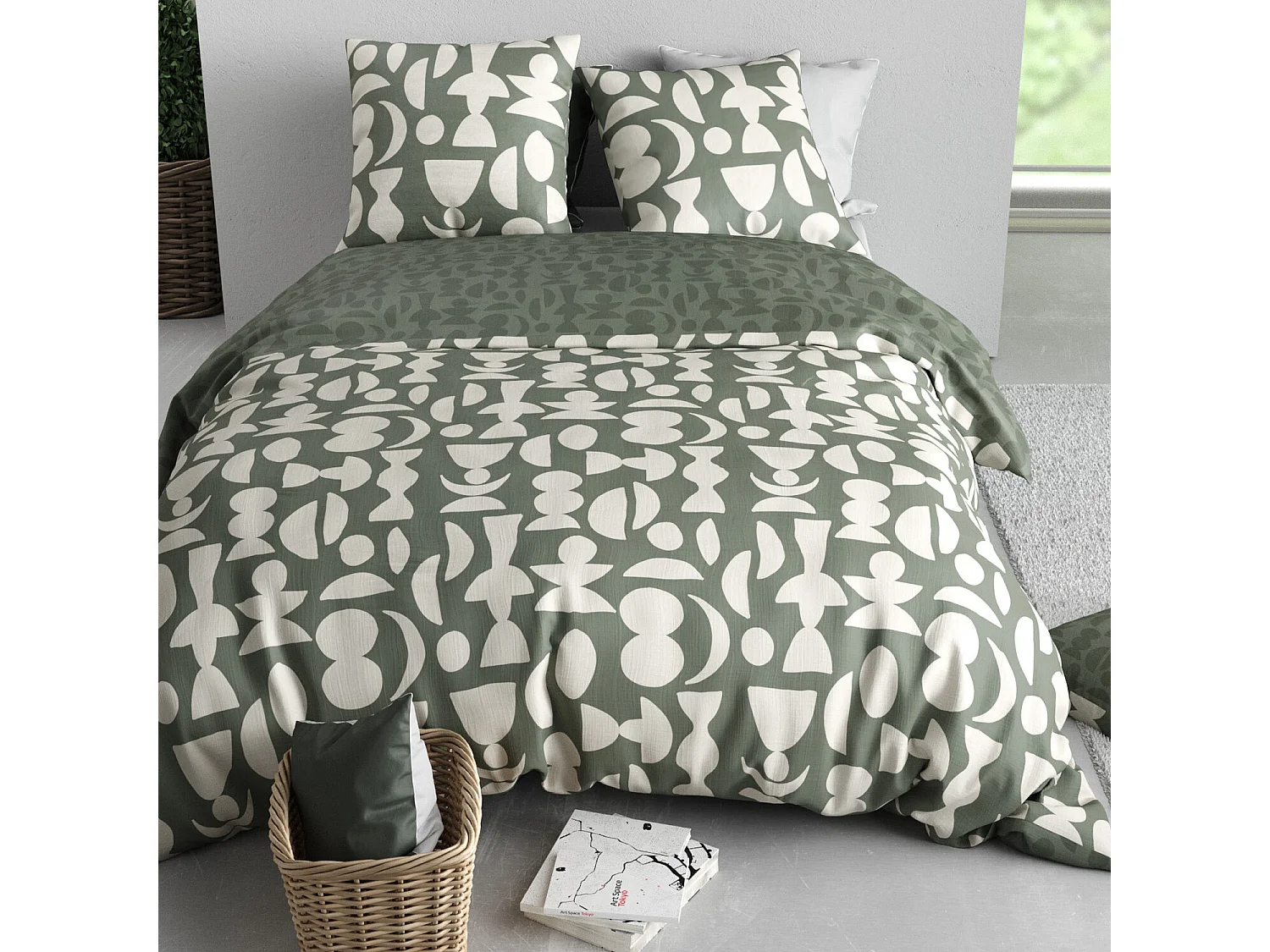 Parure Housse De Couette  Lune 100% Coton Imprimée