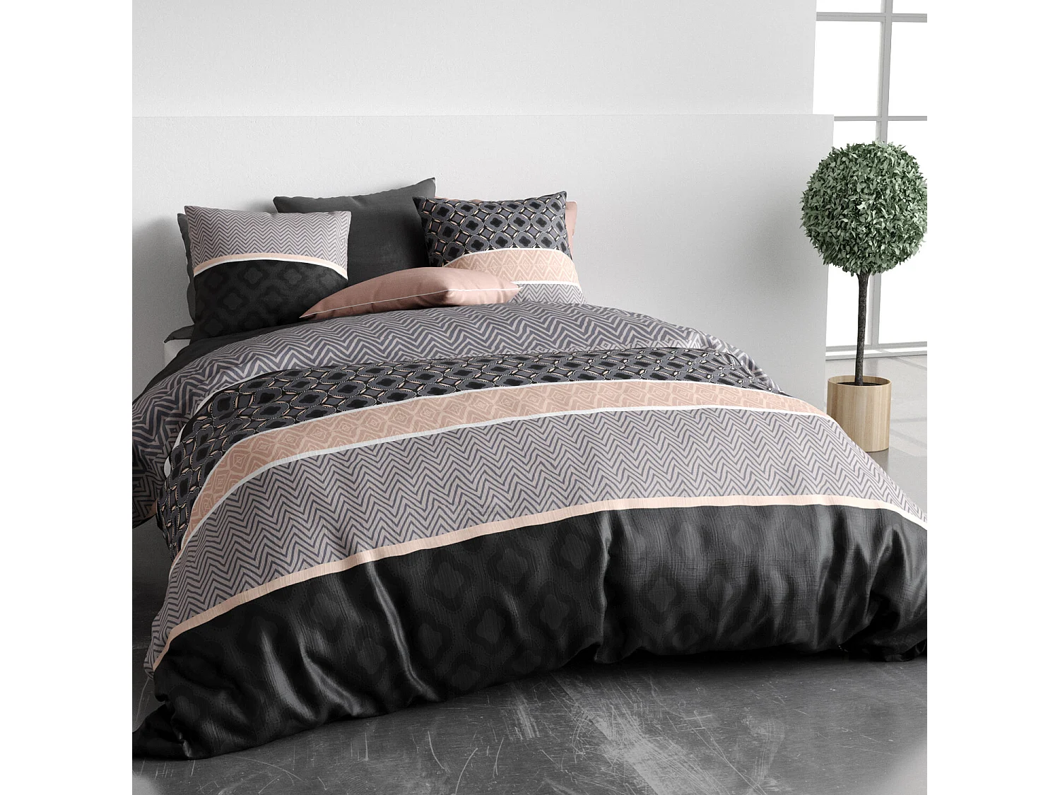 Parure Housse De Couette Kea 100% Coton Imprimée