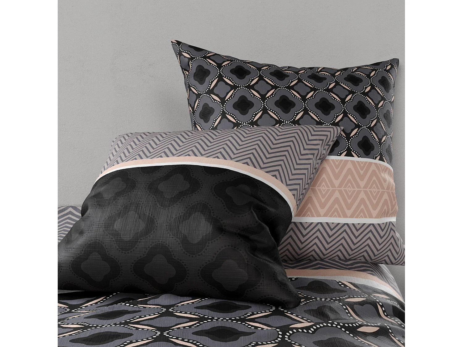 Parure Housse De Couette Kea 100% Coton Imprimée