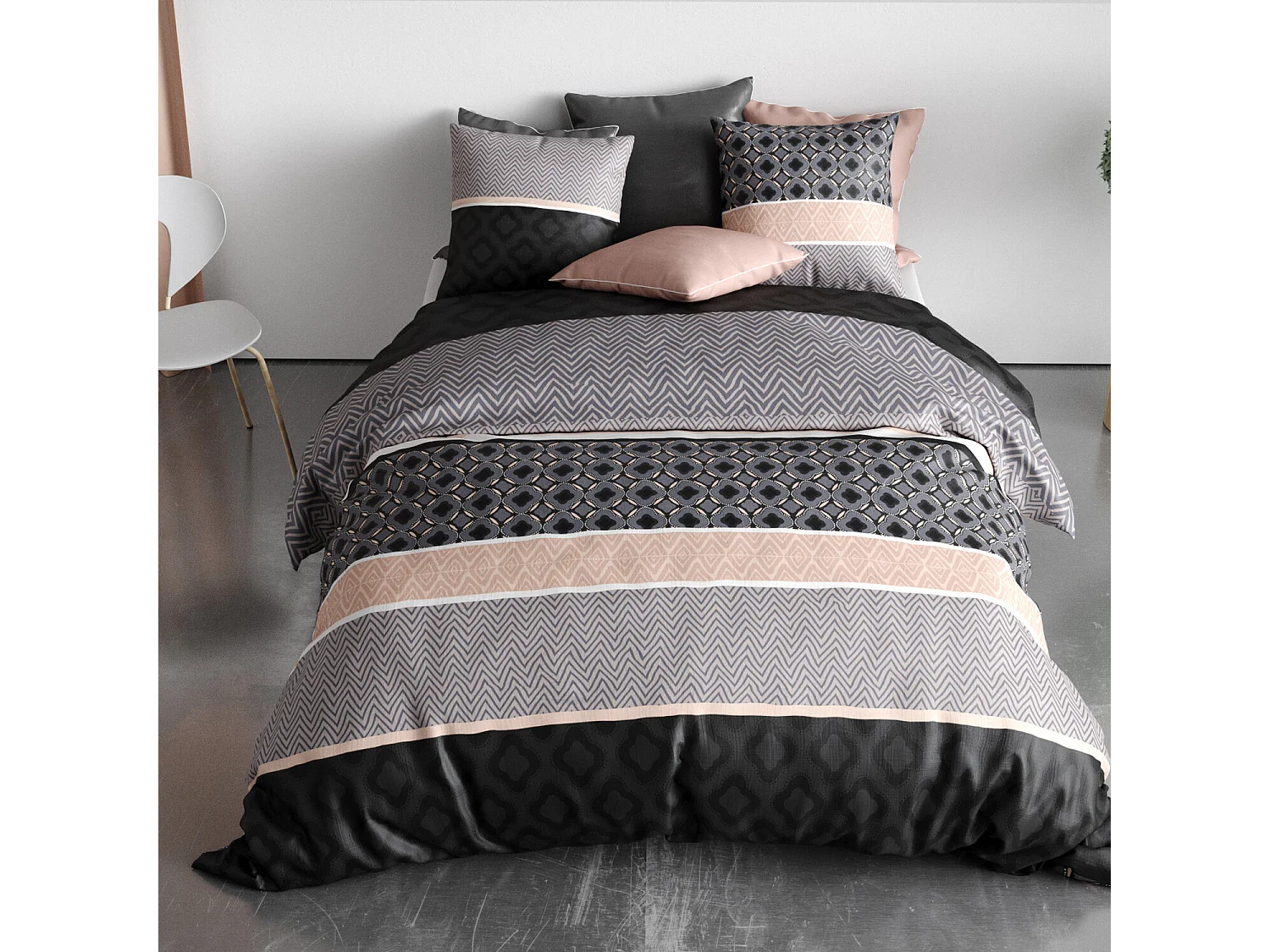 Parure Housse De Couette Kea 100% Coton Imprimée