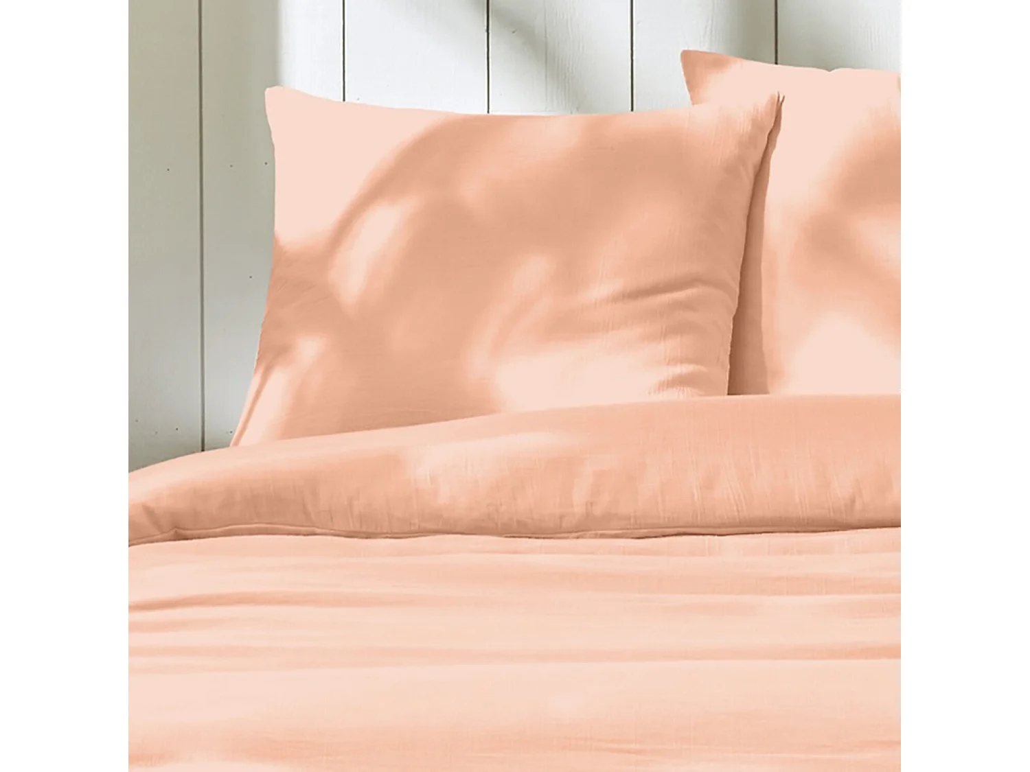 Parure housse de couette 100% gaze de coton rose