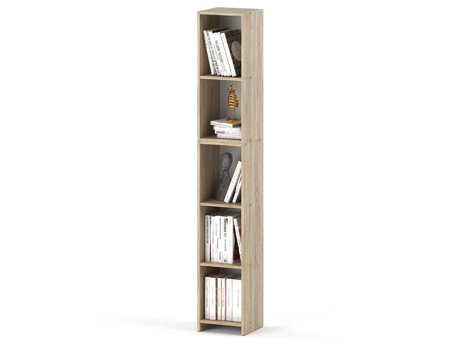 Bibliothèque Chêne Sonoma  30x30x189cm avec 5 étagères, armoire pour classeurs