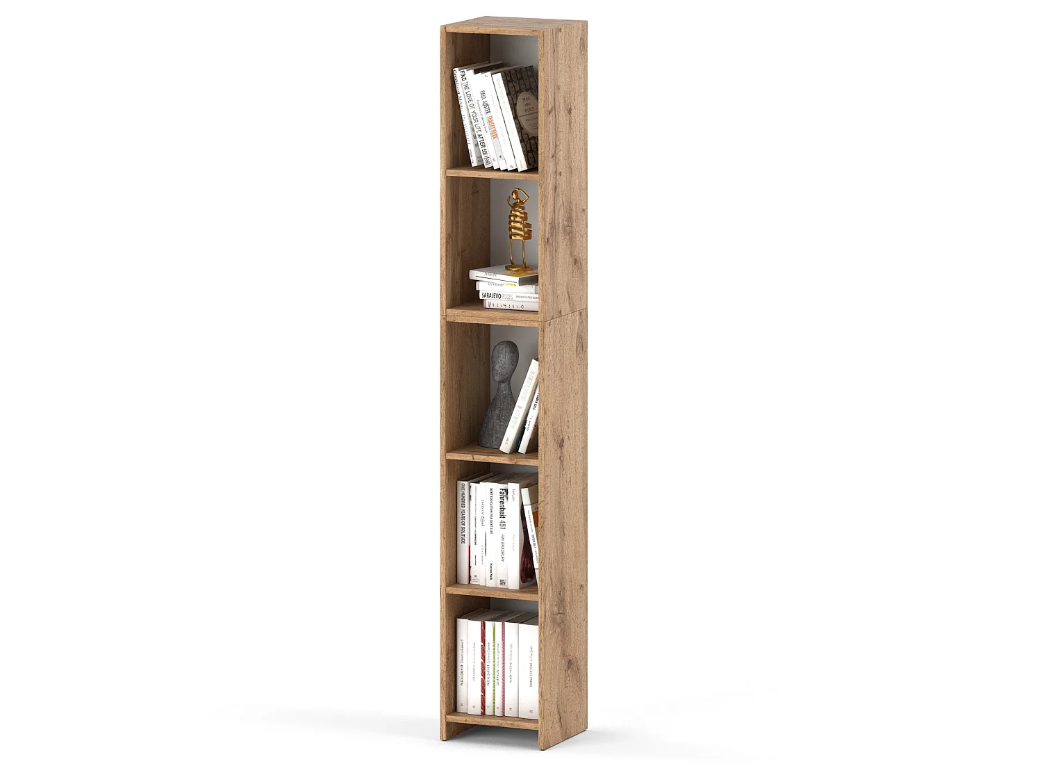 Bibliothèque chêne Wotan 30x30x189cm cm avec 5 étagères, armoire pour classeurs