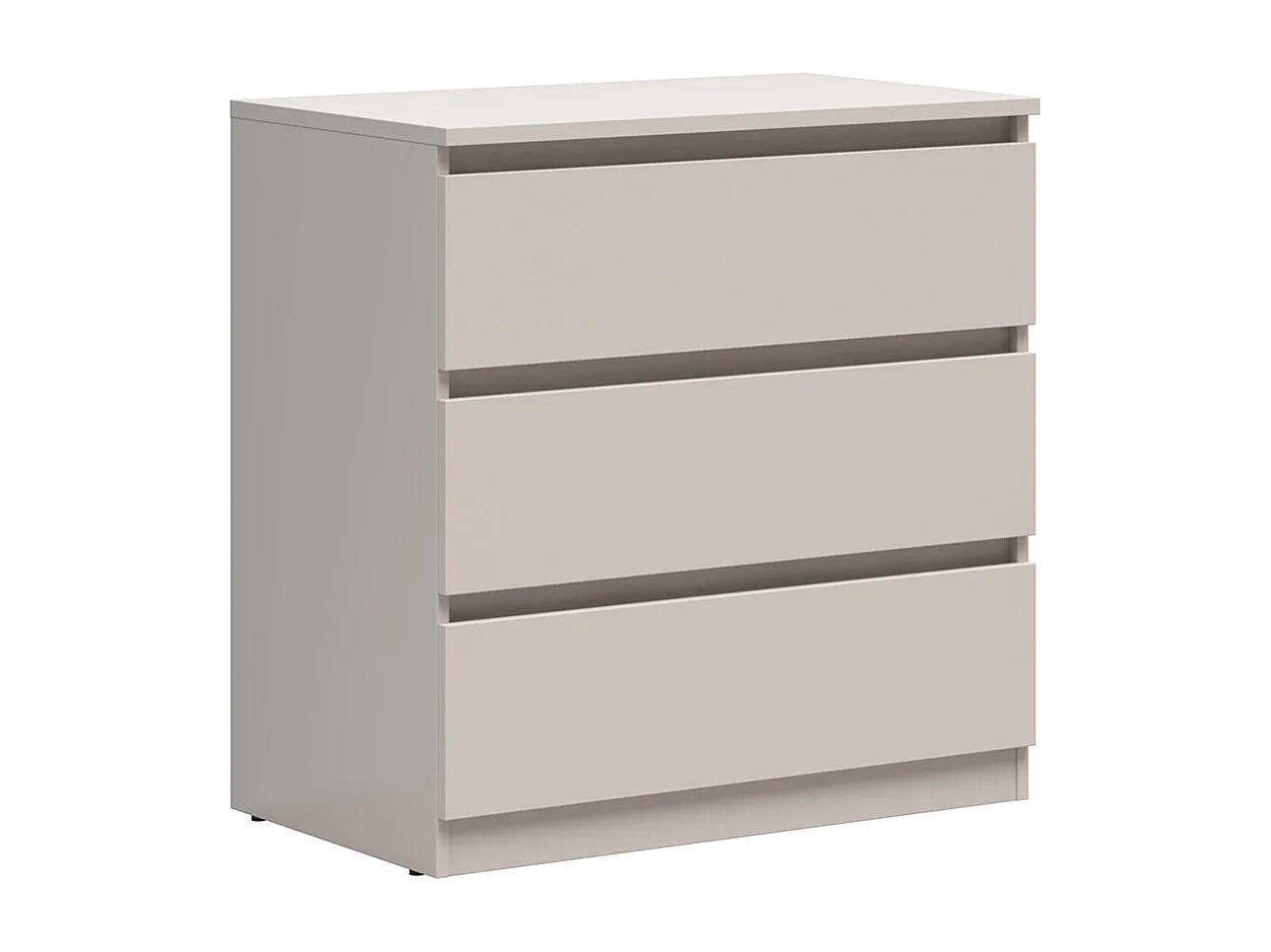 Commode de 3 tiroirs meuble de rangement coloris Beige - Longueur 75 x Profondeur 45 x Hauteur 75,5 cm