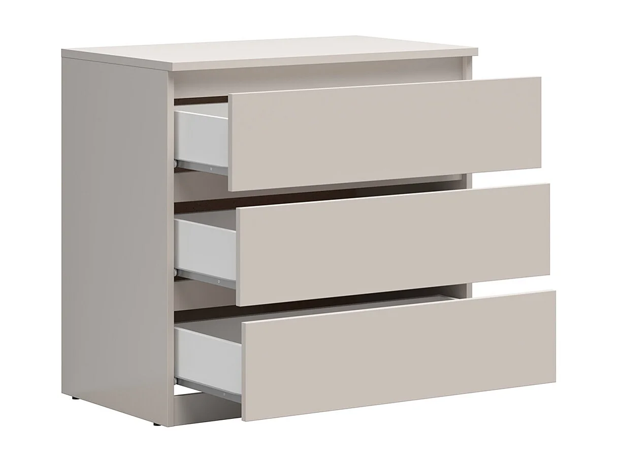 Commode de 3 tiroirs meuble de rangement coloris Beige - Longueur 75 x Profondeur 45 x Hauteur 75,5 cm