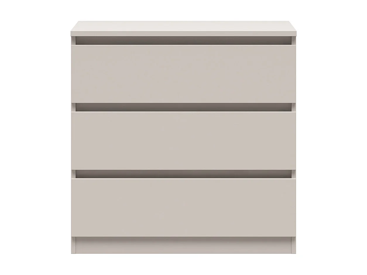 Commode de 3 tiroirs meuble de rangement coloris Beige - Longueur 75 x Profondeur 45 x Hauteur 75,5 cm
