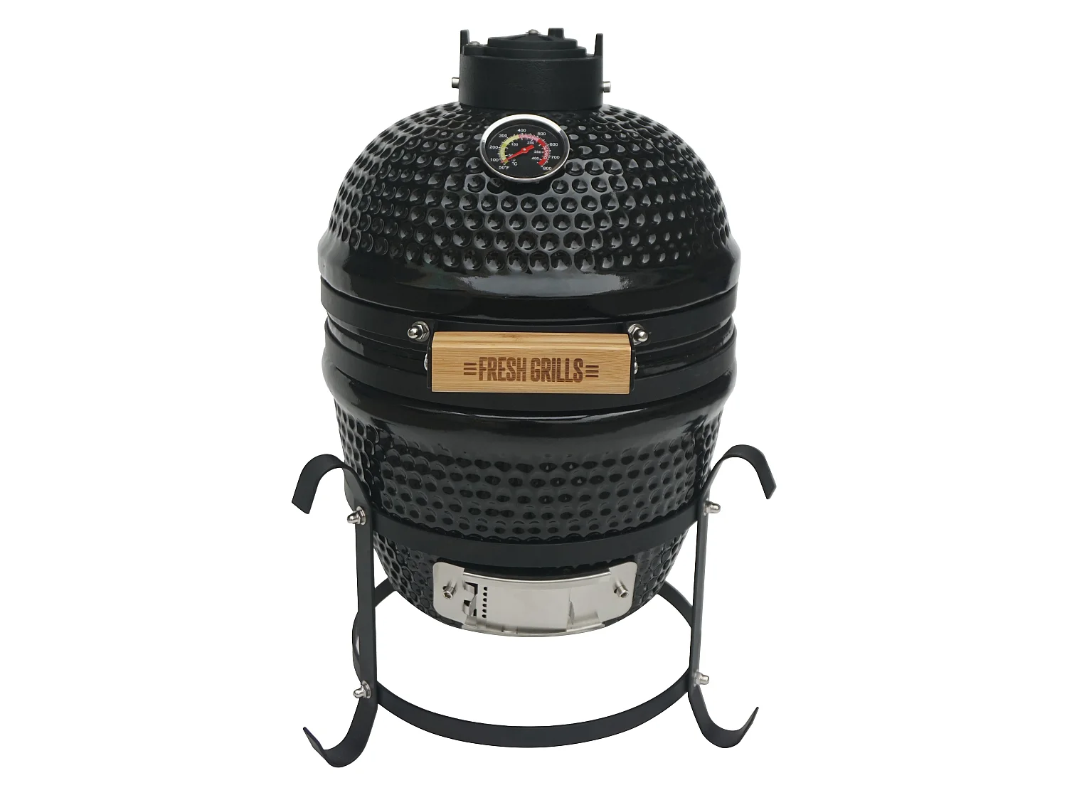 Barbecue Kamado 33 cm Céramique & Stand Forme Œuf Charbon de Bois BBQ Portable