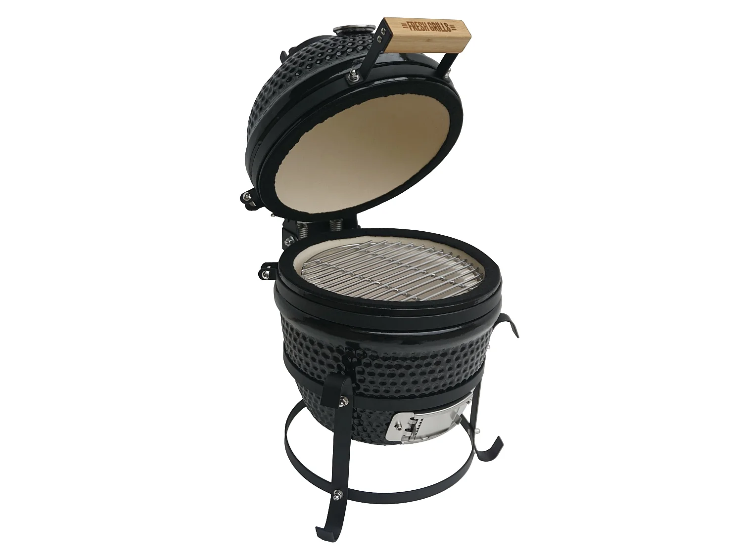 Barbecue Kamado 33 cm Céramique & Stand Forme Œuf Charbon de Bois BBQ Portable