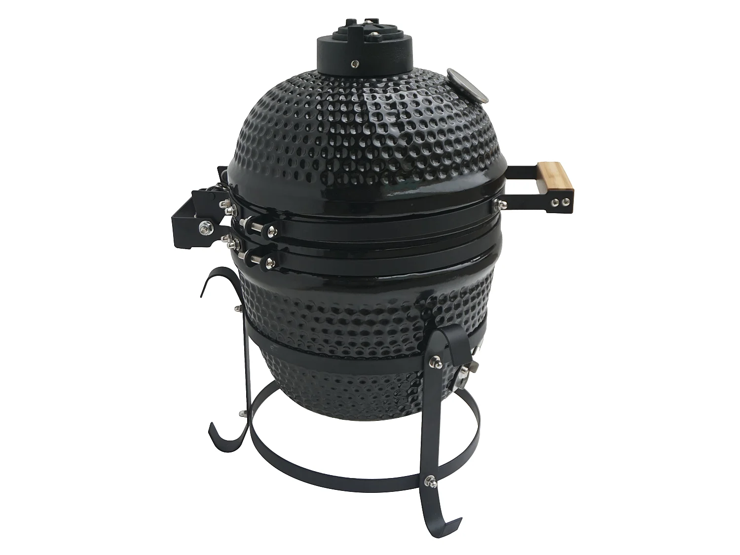 Barbecue Kamado 33 cm Céramique & Stand Forme Œuf Charbon de Bois BBQ Portable