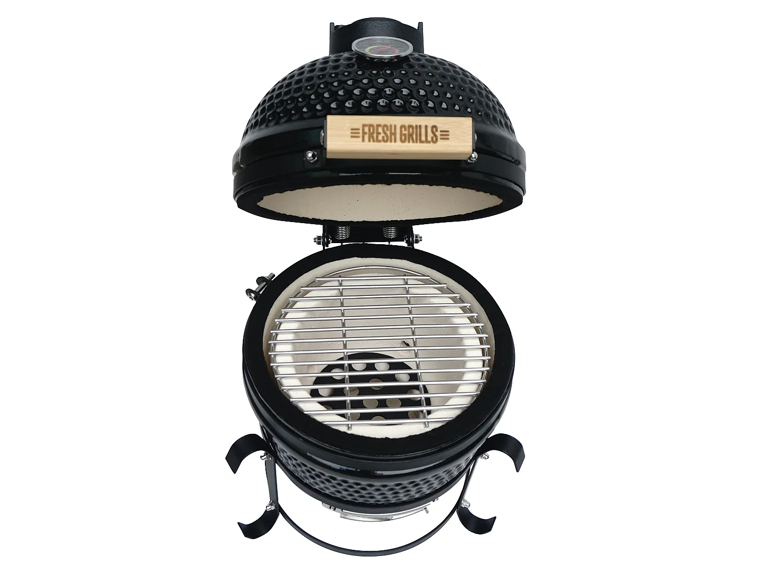 Barbecue Kamado 33 cm Céramique & Stand Forme Œuf Charbon de Bois BBQ Portable