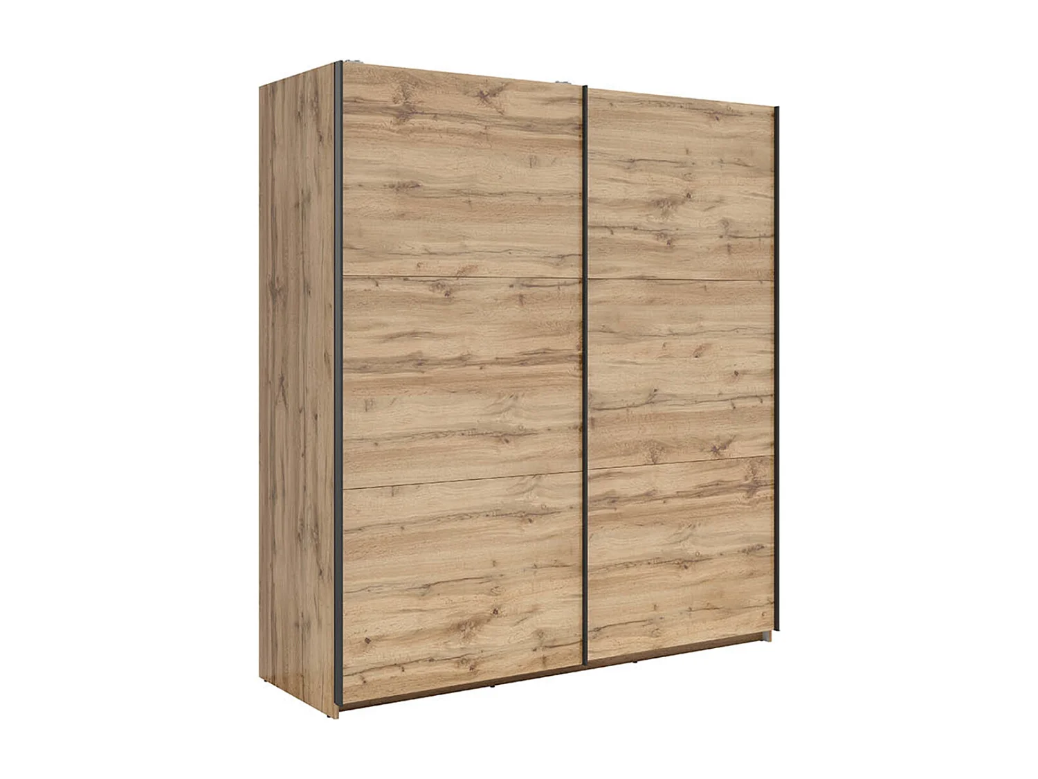Armoire placard à 2 portes coulissantes coloris Chêne wotan - Longueur 183 x Profondeur 60 x Hauteur 195,5 cm