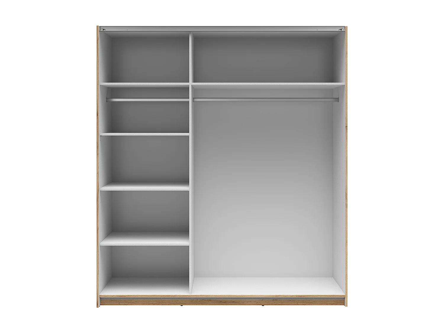 Armoire placard à 2 portes coulissantes coloris Chêne wotan - Longueur 183 x Profondeur 60 x Hauteur 195,5 cm