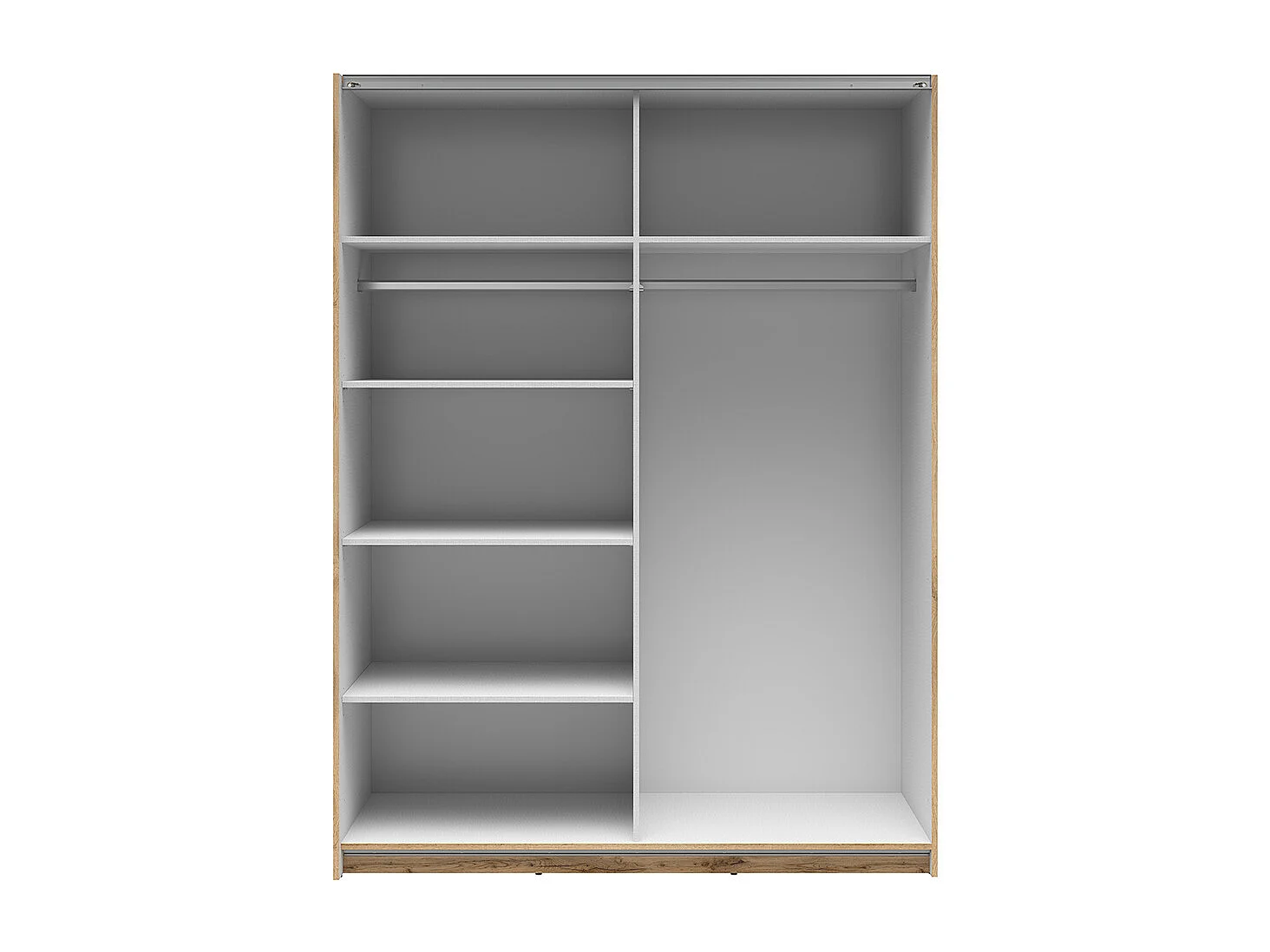 Armoire placard à 2 portes coulissantes coloris Chêne wotan/blanc - Longueur 153,5 x Profondeur 60 x Hauteur 195,5 cm