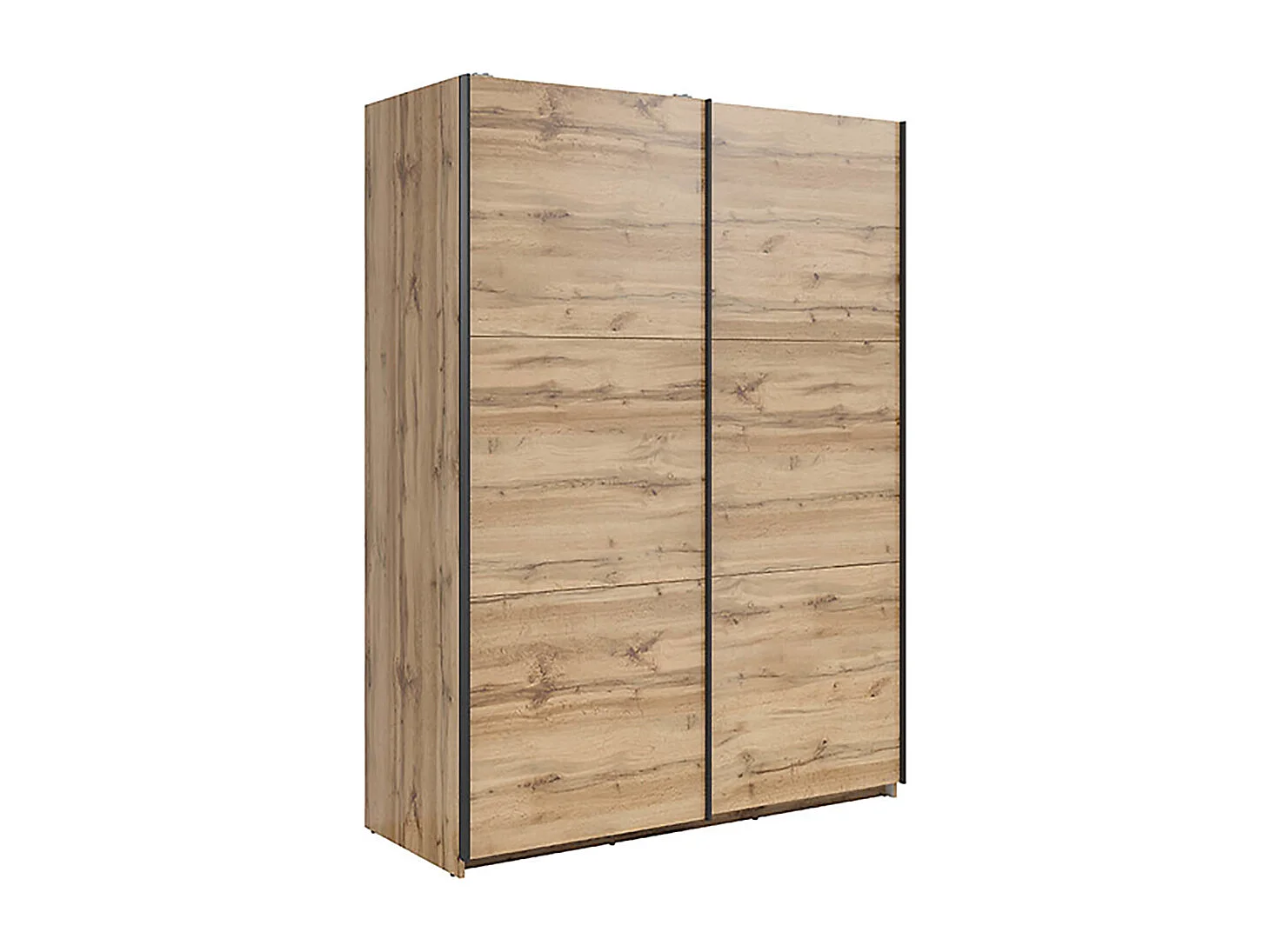 Armoire placard à 2 portes coulissantes coloris Chêne wotan - Longueur 153,5 x Profondeur 60 x Hauteur 195,5 cm
