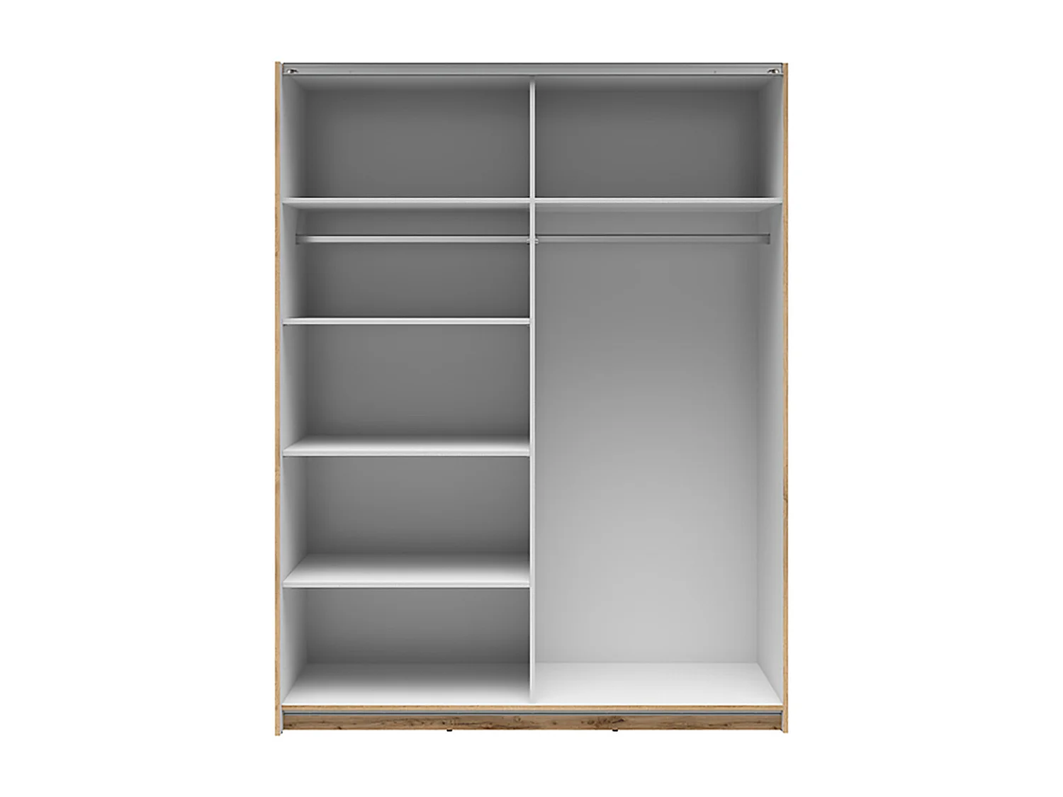 Armoire placard à 2 portes coulissantes coloris Chêne wotan - Longueur 153,5 x Profondeur 60 x Hauteur 195,5 cm