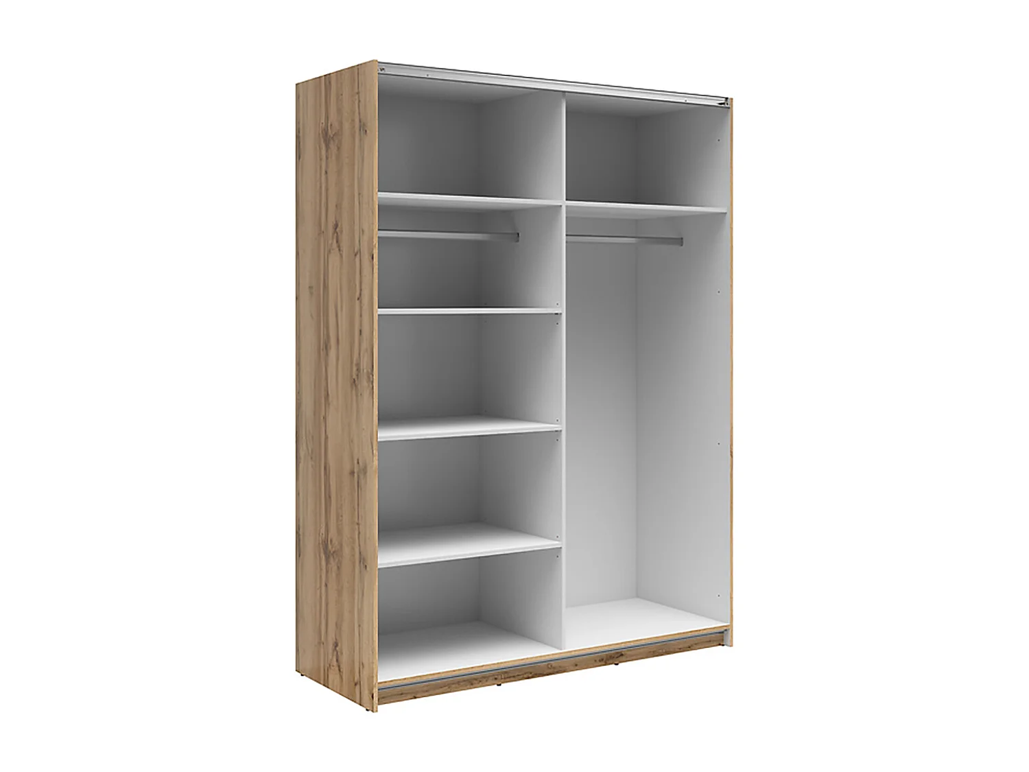 Armoire placard à 2 portes coulissantes coloris Chêne wotan - Longueur 153,5 x Profondeur 60 x Hauteur 195,5 cm