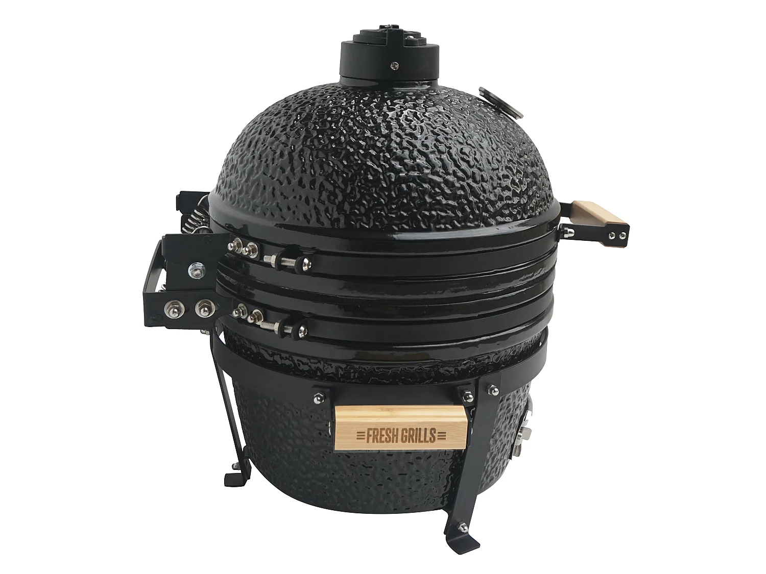 Churrasqueira Kamado Cerâmica 40,6cm com Suporte em Ferro Fundido – Grelha Inox, Termómetro Integrado, Capa e Acessórios Incluídos, Gama 10–400°C