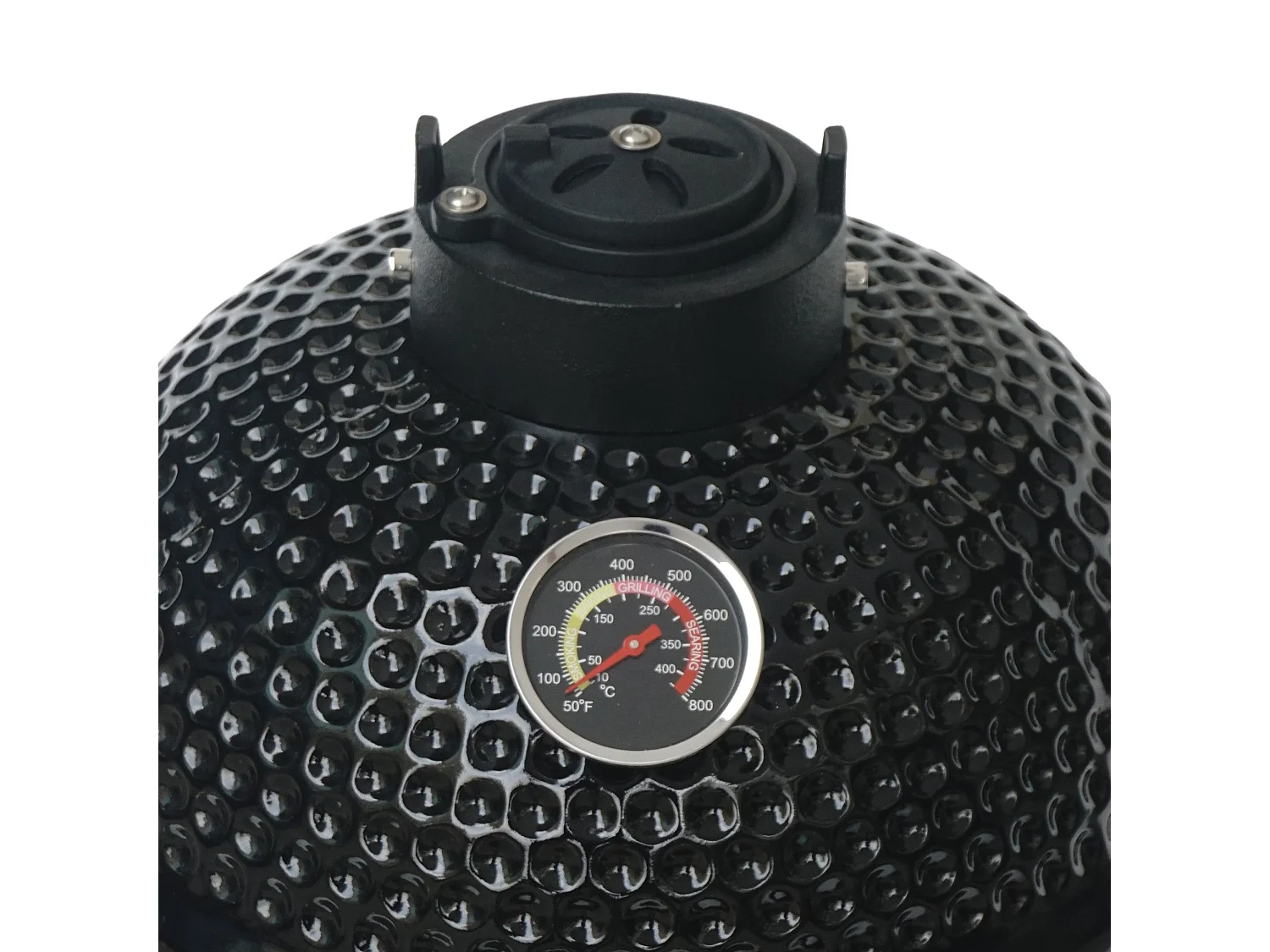 Churrasqueira Kamado Cerâmica 40,6cm com Suporte em Ferro Fundido – Grelha Inox, Termómetro Integrado, Capa e Acessórios Incluídos, Gama 10–400°C
