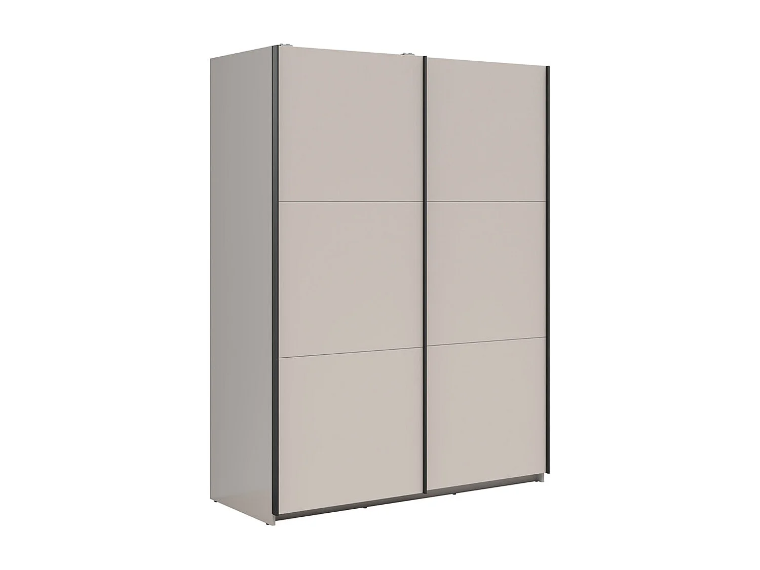 Armoire placard à 2 portes coulissantes coloris Beige Kashmir - Longueur 153,5 x Profondeur 60 x Hauteur 195,5 cm